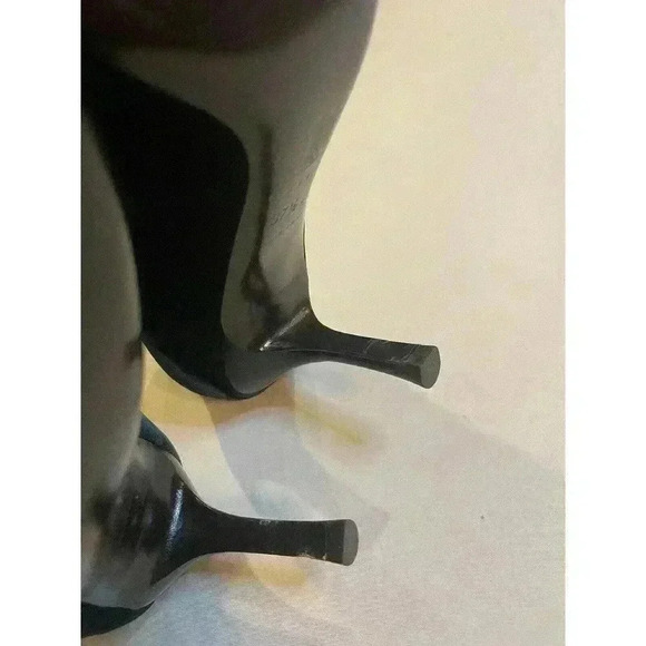 Céline Dark Green Velvet Open Peep-toe High Heels Size 7.5 US 37.5 Italy Pumps - Picture 9 of 11